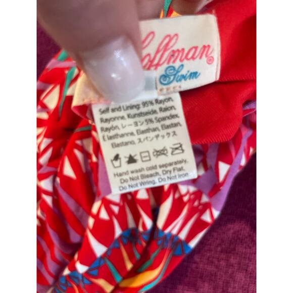 MARA HOFFMAN Lace Up Back Maxi Dress Supernova Red Print Size XS Colorful Beach - Picture 6 of 7